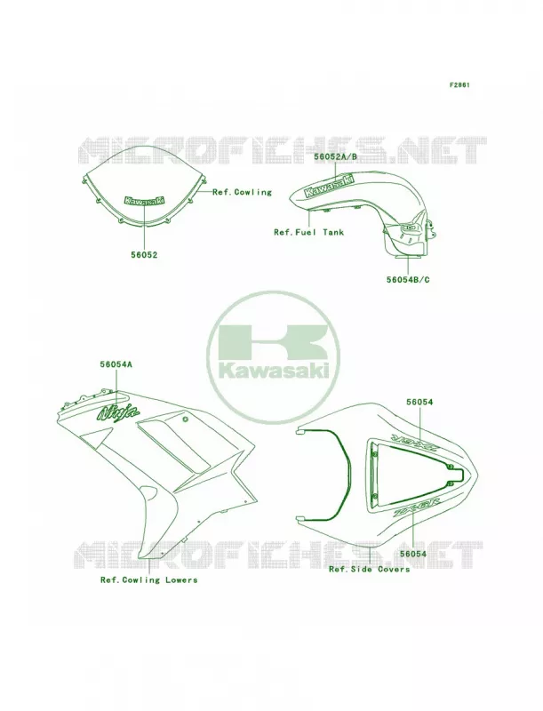 DecalsSilverP7F Kawasaki MOTOS 600 2007 Ninja ZX-6R  ZX600P7F