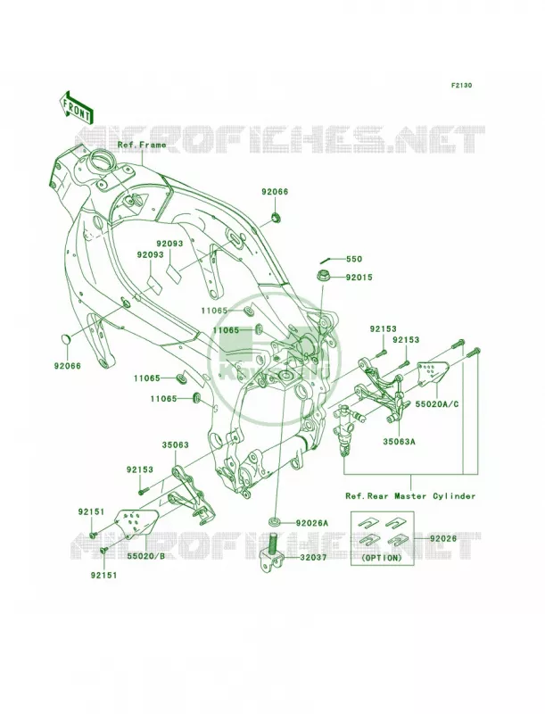 Frame FittingsFront Kawasaki MOTOS 600 2007 Ninja ZX-6R  ZX600P7F