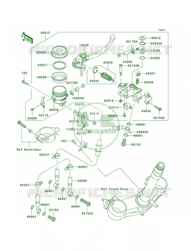 Front Master Cylinder Kawasaki MOTOS 600 2007 Ninja ZX-6R  ZX600P7F