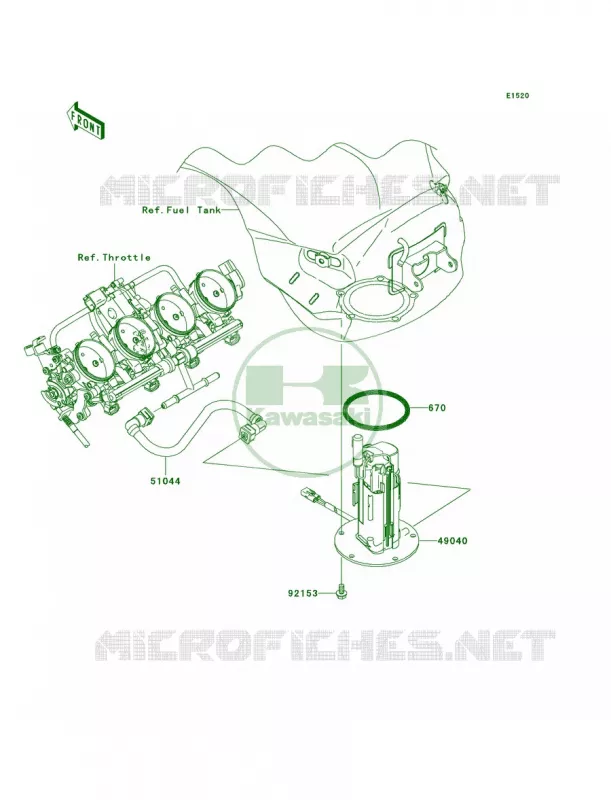 Fuel Pump Kawasaki MOTOS 600 2007 Ninja ZX-6R  ZX600P7F