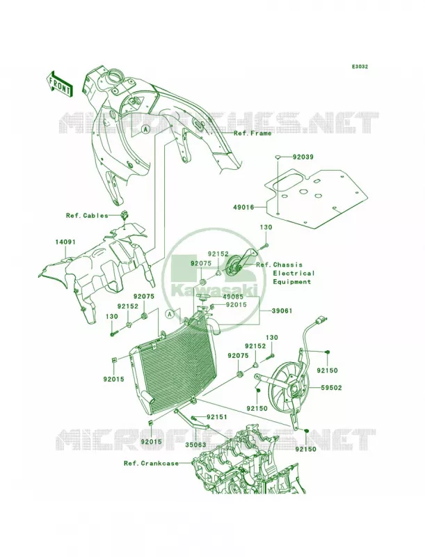 Radiator Kawasaki MOTOS 600 2007 Ninja ZX-6R  ZX600P7F