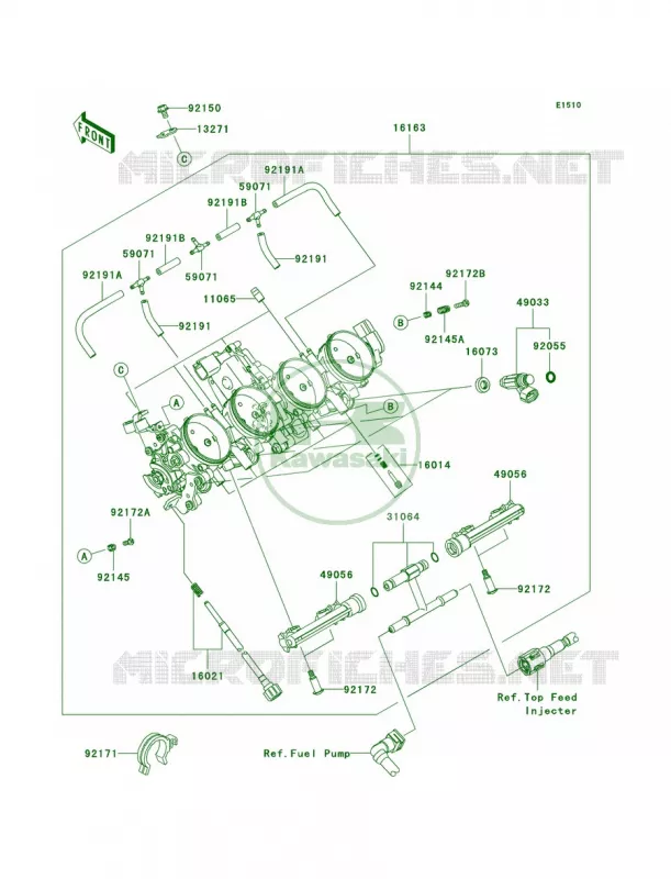 Throttle Kawasaki MOTOS 600 2007 Ninja ZX-6R  ZX600P7F