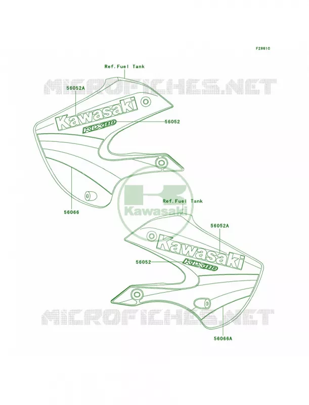 DecalsA4 Kawasaki MOTOS 110 2003 KLX110  KLX110-A2