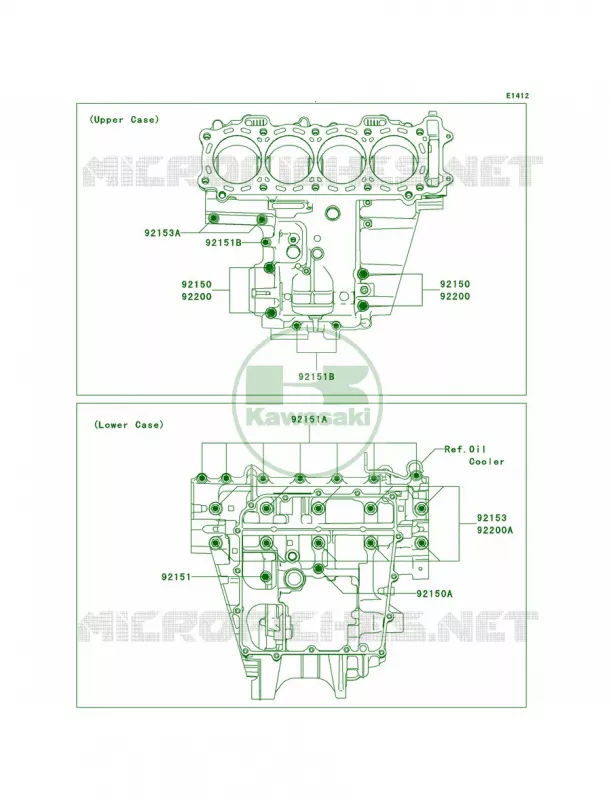 Crankcase Bolt Pattern Kawasaki MOTOS 1000 2006 Ninja ZX-10R  ZX1000D6F