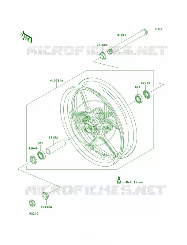 Front Hub Kawasaki MOTOS 1000 2006 Ninja ZX-10R  ZX1000D6F