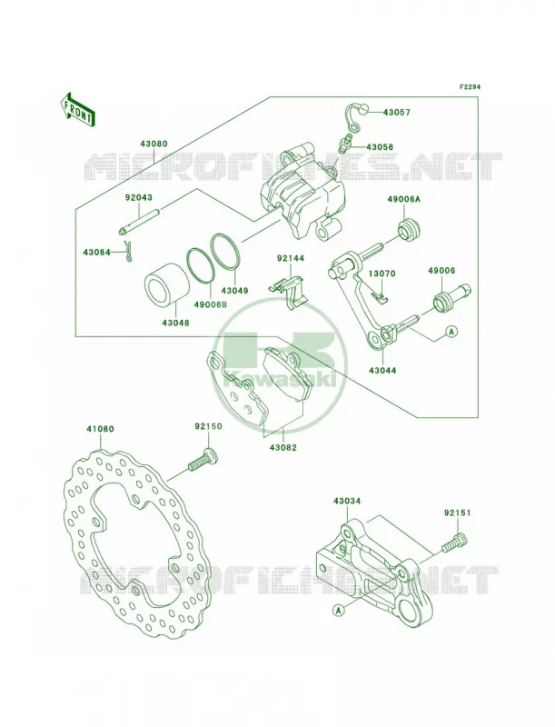 Rear Brake Kawasaki MOTOS 1000 2006 Ninja ZX-10R  ZX1000D6F