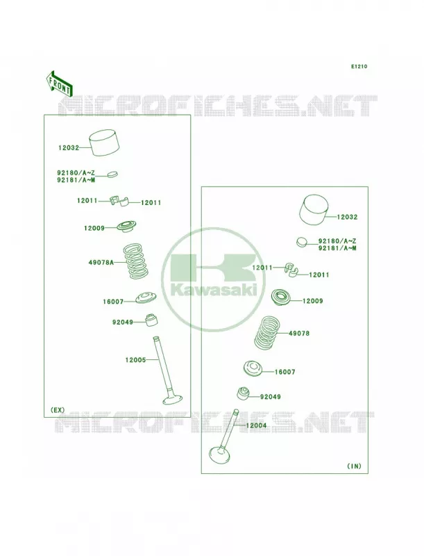 Valves Kawasaki MOTOS 1000 2006 Ninja ZX-10R  ZX1000D6F