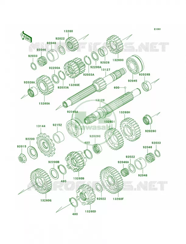 Transmission Kawasaki MOTOS 1200 2006 Ninja ZX-12R  ZX1200B6F