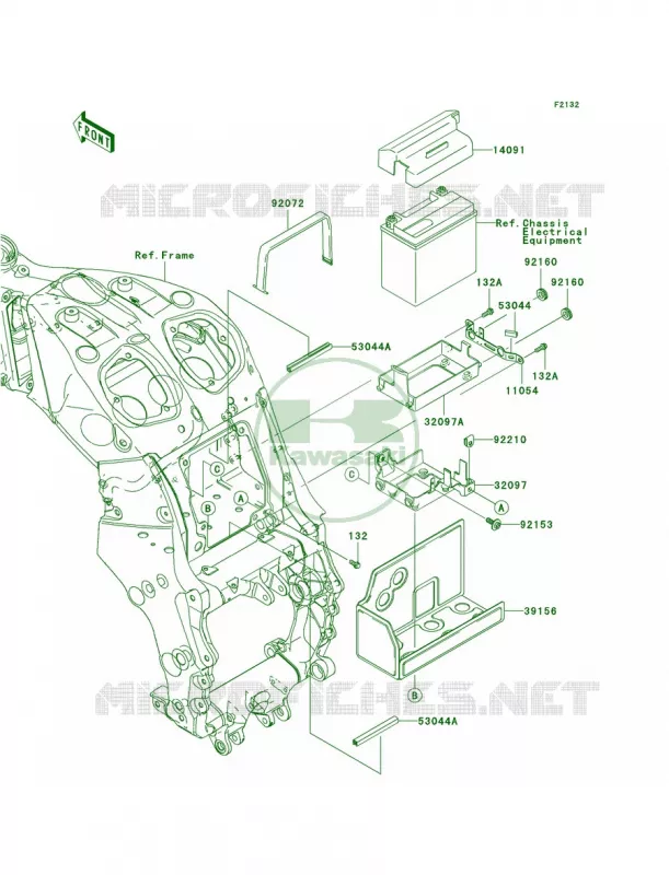 Battery Case Kawasaki MOTOS 1400 2006 Ninja ZX-14  ZX1400A6F