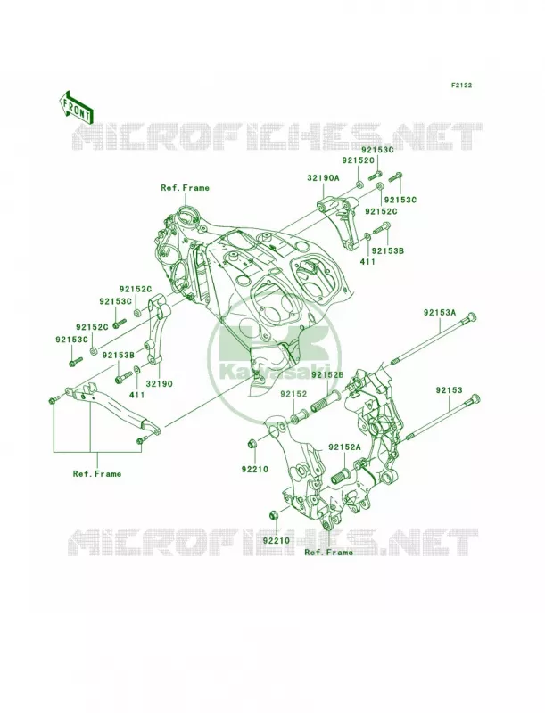 Engine Mount Kawasaki MOTOS 1400 2006 Ninja ZX-14  ZX1400A6F