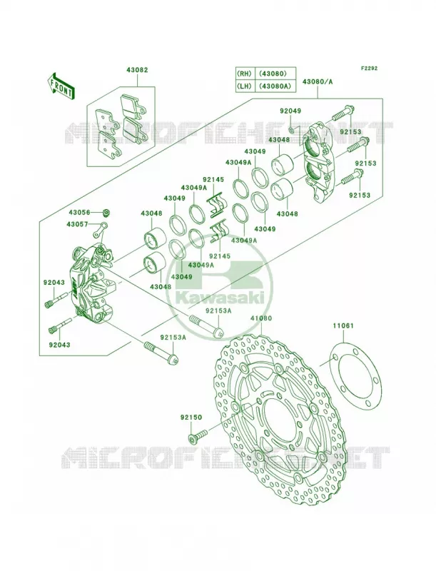 Front Brake Kawasaki MOTOS 1400 2006 Ninja ZX-14  ZX1400A6F