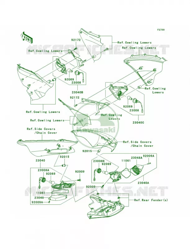 Turn Signals Kawasaki MOTOS 1400 2006 Ninja ZX-14  ZX1400A6F