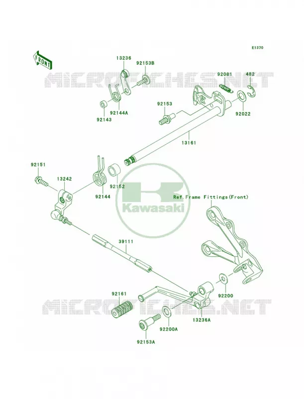 Gear Change Mechanism Kawasaki MOTOS 600 2006 Ninja ZX-6RR  ZX600N6F