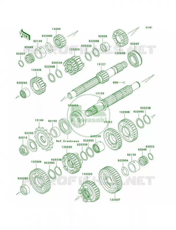 Transmission Kawasaki MOTOS 600 2006 Ninja ZX-6RR  ZX600N6F