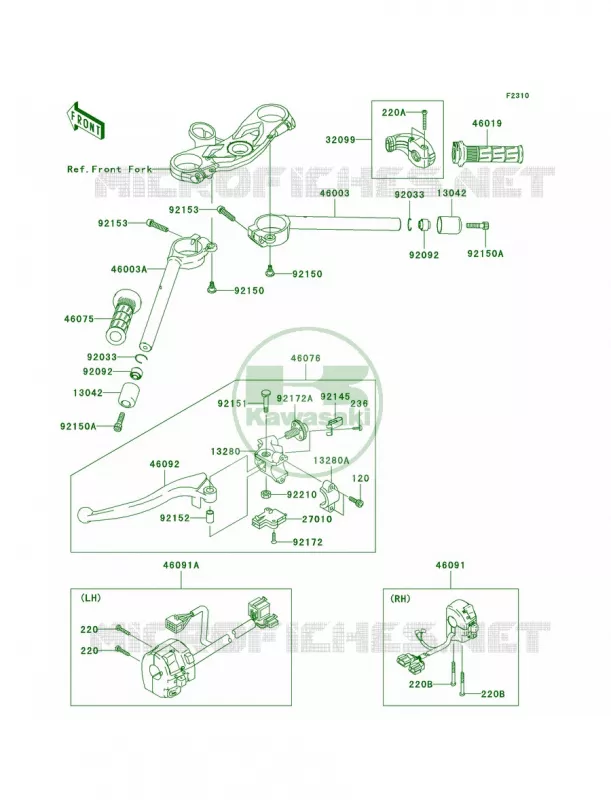 Handlebar Kawasaki MOTOS 636 2006 Ninja ZX-6R  ZX636C6F