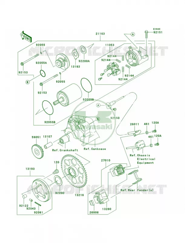 Starter Motor Kawasaki MOTOS 636 2006 Ninja ZX-6R  ZX636C6F