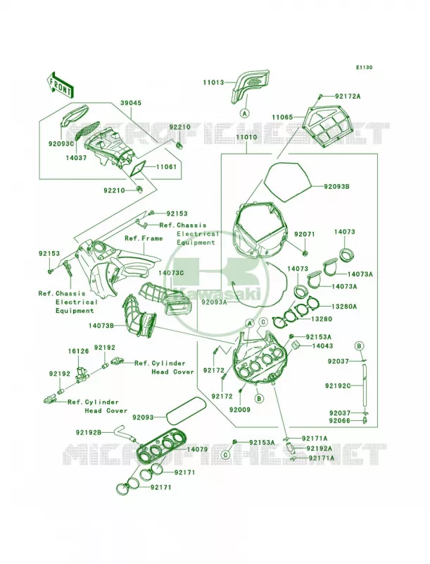 Air Cleaner Kawasaki MOTOS 1000 2005 Ninja ZX-10R  ZX1000-C2