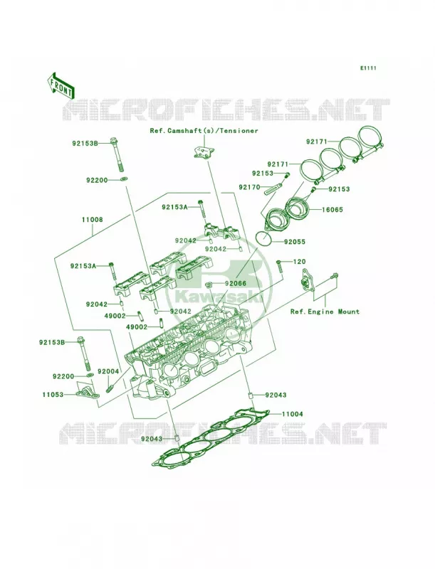 Cylinder Head Kawasaki MOTOS 1000 2005 Ninja ZX-10R  ZX1000-C2