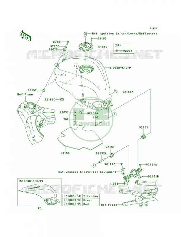 Fuel Tank Kawasaki MOTOS 1000 2005 Ninja ZX-10R  ZX1000-C2