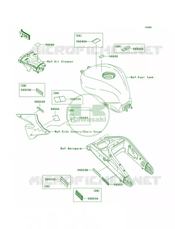 Labels Kawasaki MOTOS 1000 2005 Ninja ZX-10R  ZX1000-C2
