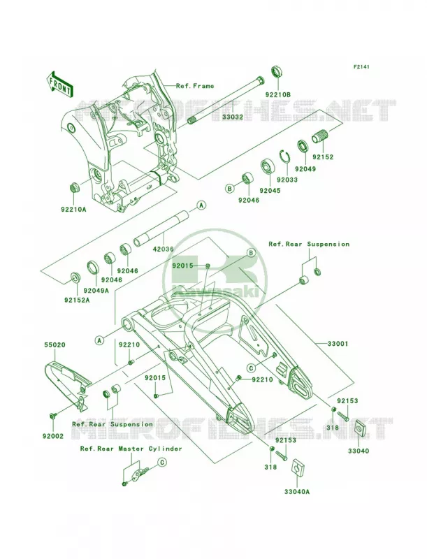 Swingarm Kawasaki MOTOS 1000 2005 Ninja ZX-10R  ZX1000-C2
