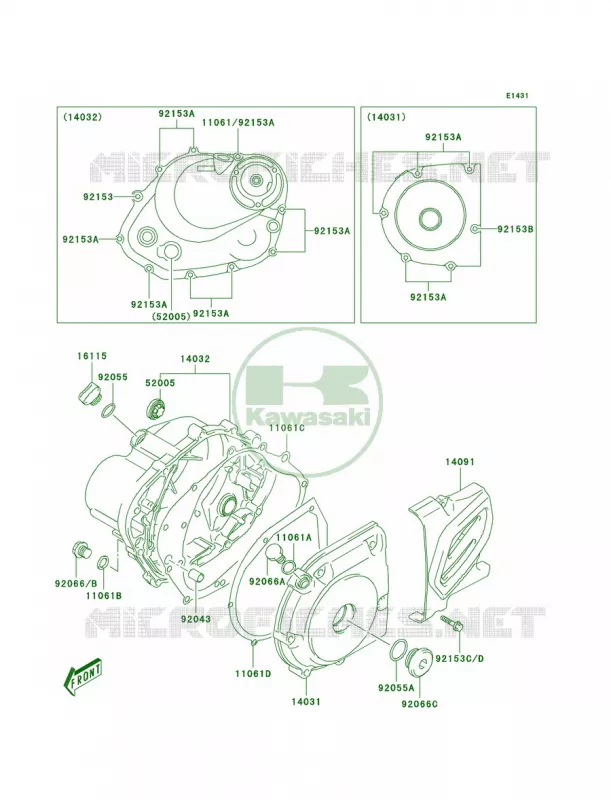Engine Covers Kawasaki MOTOS 125 2003 KLX125  KLX125-A1