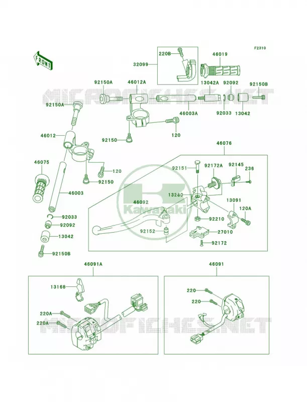 Handlebar Kawasaki MOTOS 600 2005 ZZR600  ZX600-J4