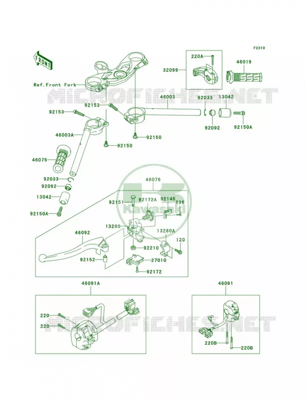 Handlebar Kawasaki MOTOS 600 2005 Ninja ZX-6RR  ZX600-N1