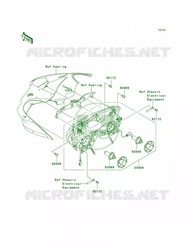 Headlights Kawasaki MOTOS 600 2005 Ninja ZX-6RR  ZX600-N1