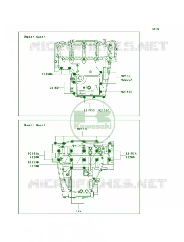 Crankcase Bolt Pattern Kawasaki MOTOS 636 2005 Ninja ZX-6R  ZX636-C1