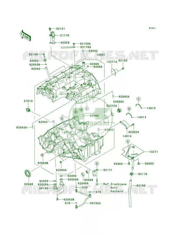 Crankcase Kawasaki MOTOS 636 2005 Ninja ZX-6R  ZX636-C1