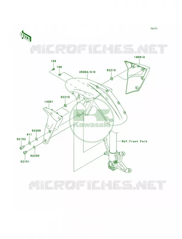 Front Fenders Kawasaki MOTOS 636 2005 Ninja ZX-6R  ZX636-C1