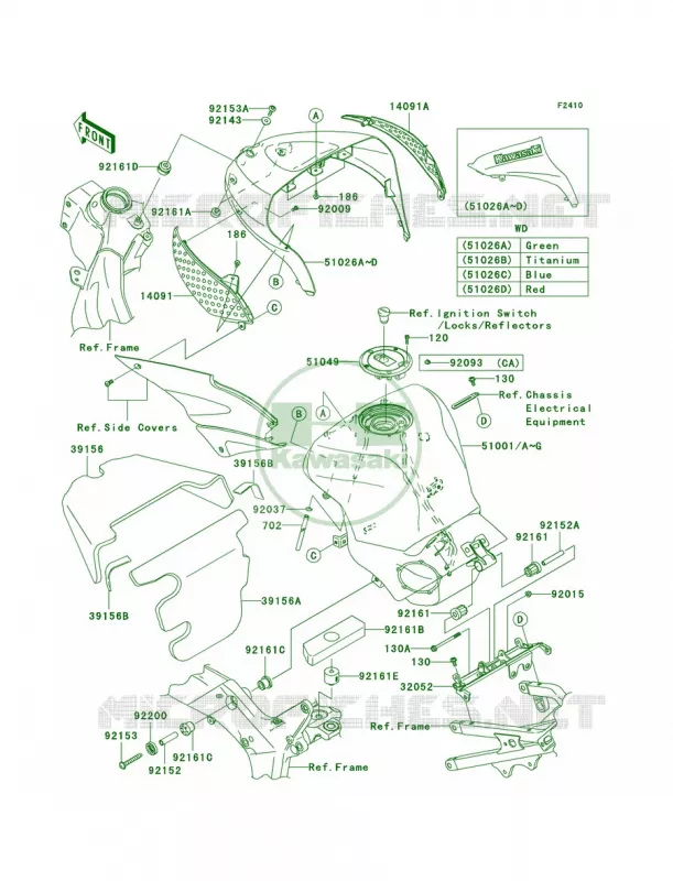 Fuel Tank Kawasaki MOTOS 636 2005 Ninja ZX-6R  ZX636-C1