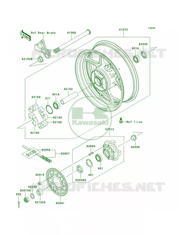 Rear WheelChain Kawasaki MOTOS 636 2005 Ninja ZX-6R  ZX636-C1