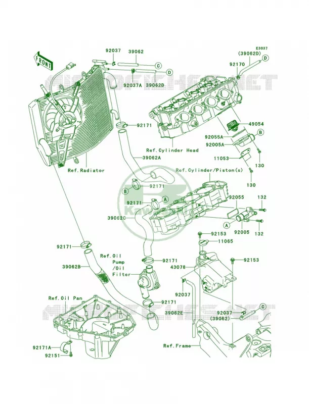 Water Pipe Kawasaki MOTOS 636 2005 Ninja ZX-6R  ZX636-C1