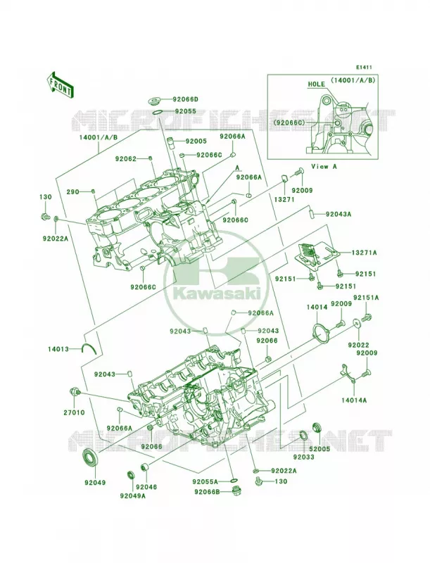 Crankcase Kawasaki MOTOS 1000 2004 Ninja ZX-10R  ZX1000-C1