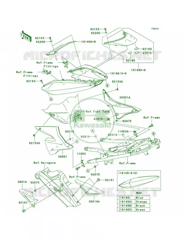 Side CoversChain Cover Kawasaki MOTOS 1000 2004 Ninja ZX-10R  ZX1000-C1