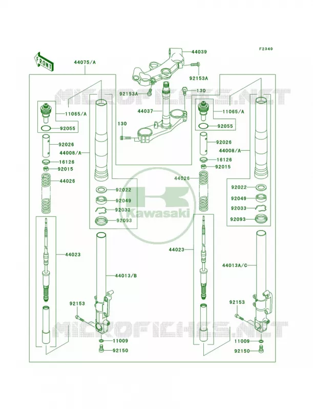 Front ForkB1B2 Kawasaki MOTOS 1200 2004 Ninja ZX-12R  ZX1200-B3