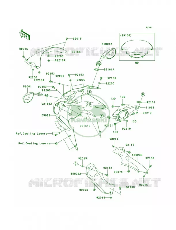 Cowling Kawasaki MOTOS 600 2004 Ninja ZX-6RR  ZX600-M1