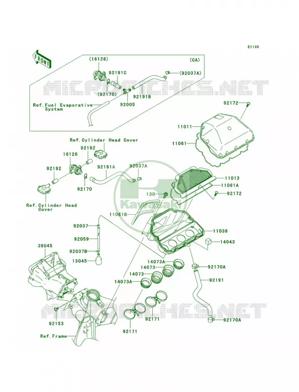 Air Cleaner Kawasaki MOTOS 636 2004 Ninja ZX-6R  ZX636-B2