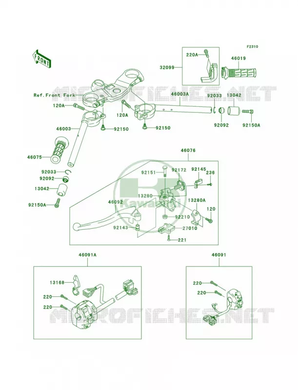 Handlebar Kawasaki MOTOS 636 2004 Ninja ZX-6R  ZX636-B2
