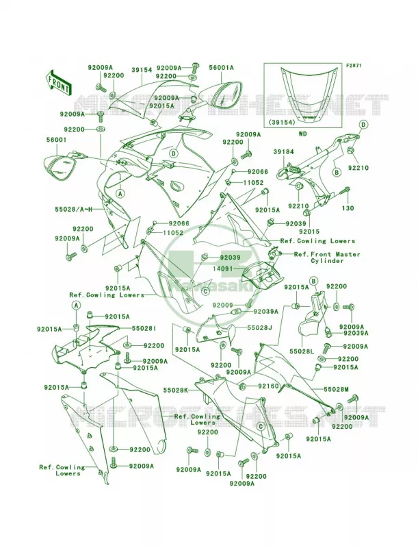 Cowling Kawasaki MOTOS 1200 2003 Ninja ZX-12R  ZX1200-B2