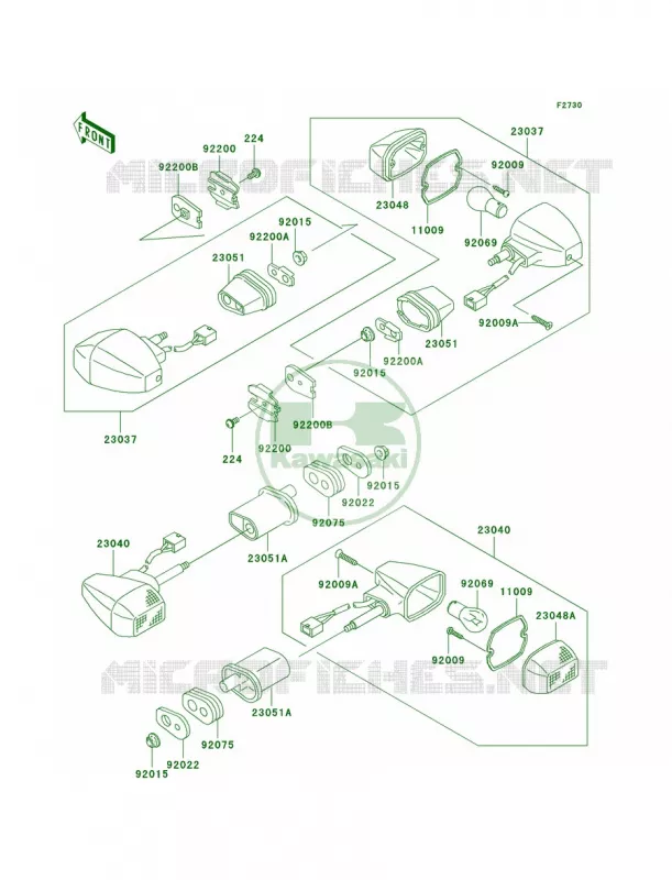 Turn Signals Kawasaki MOTOS 1200 2003 Ninja ZX-12R  ZX1200-B2