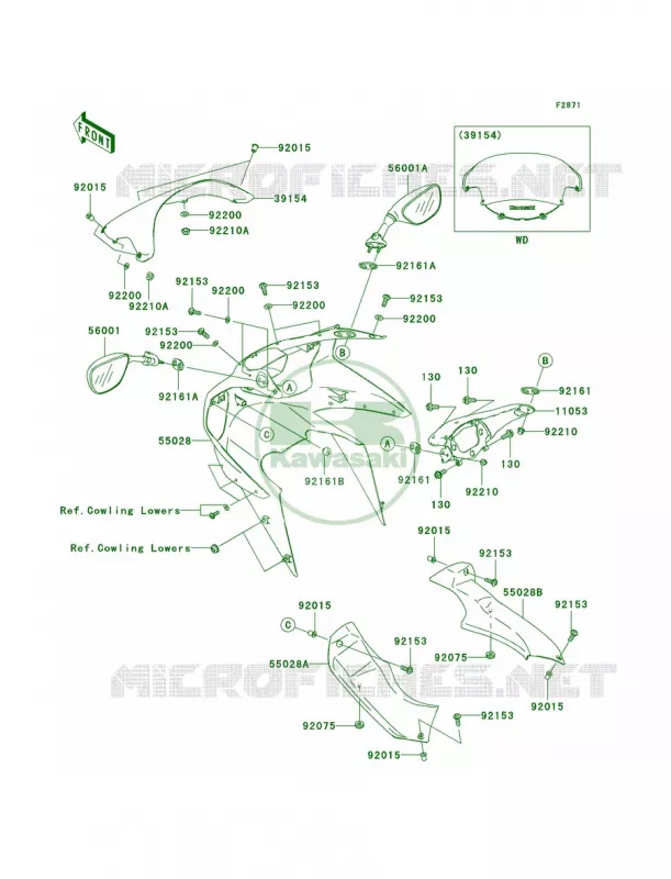 Cowling Kawasaki MOTOS 600 2003 Ninja ZX-6RR  ZX600-K1