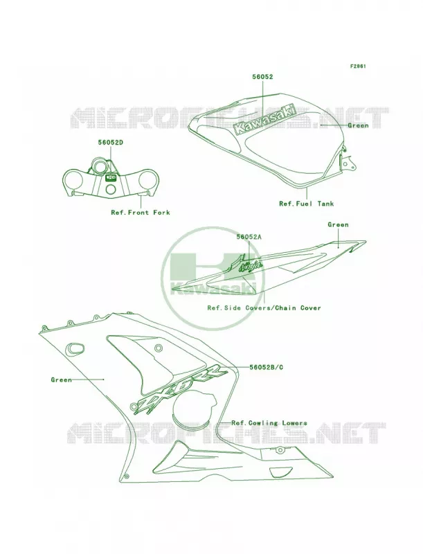 Decals Kawasaki MOTOS 600 2003 Ninja ZX-6RR  ZX600-K1