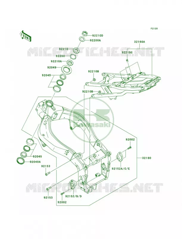Frame Kawasaki MOTOS 600 2003 Ninja ZX-6RR  ZX600-K1