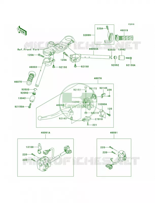 Handlebar Kawasaki MOTOS 600 2003 Ninja ZX-6RR  ZX600-K1