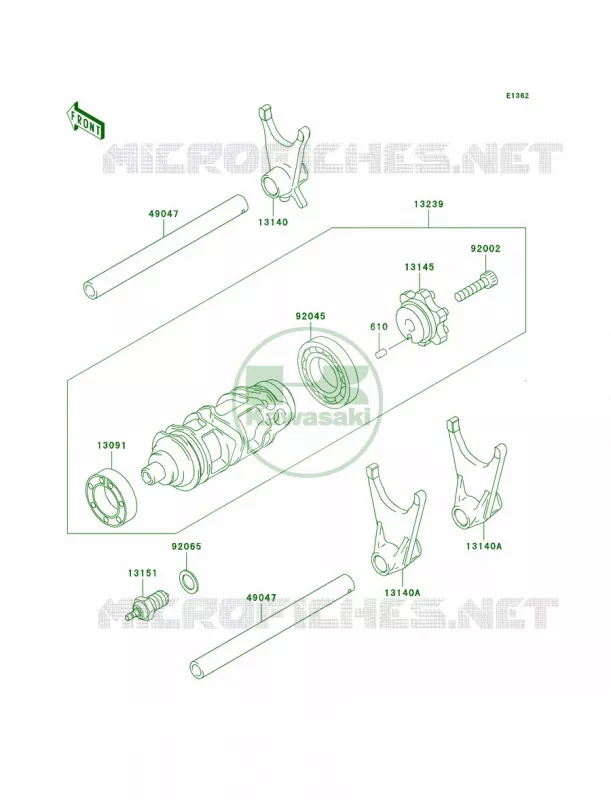 Gear Change DrumShift Forks Kawasaki MOTOS 636 2003 Ninja ZX-6R  ZX636-B1