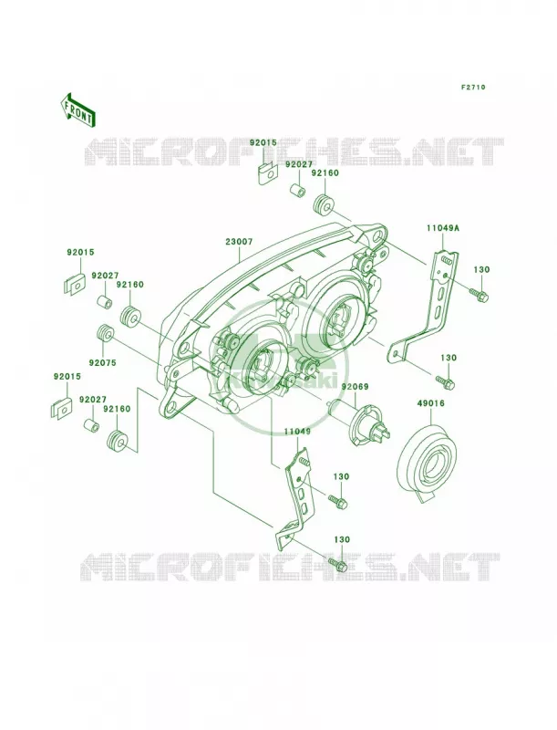 Headlights Kawasaki MOTOS 750 2003 Ninja ZX-7R  ZX750-P8