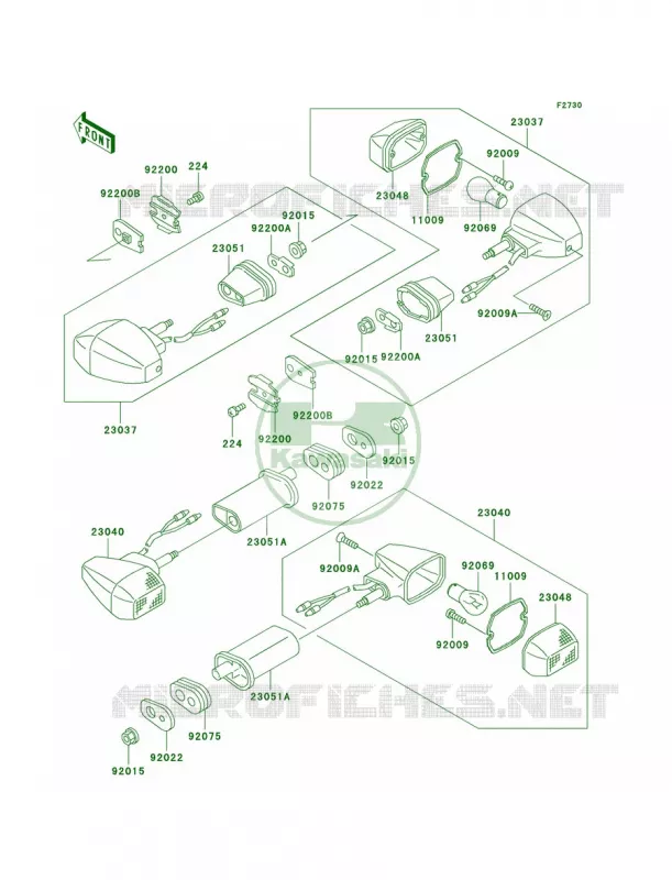 Turn Signals Kawasaki MOTOS 750 2003 Ninja ZX-7R  ZX750-P8